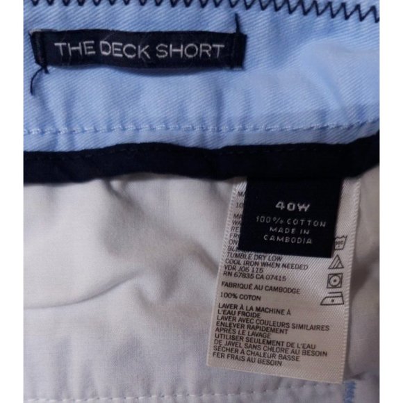 Nautica Mens 40 Blue The Deck Classic Fit Flat Front Chino Khaki Shorts - Picture 12 of 13